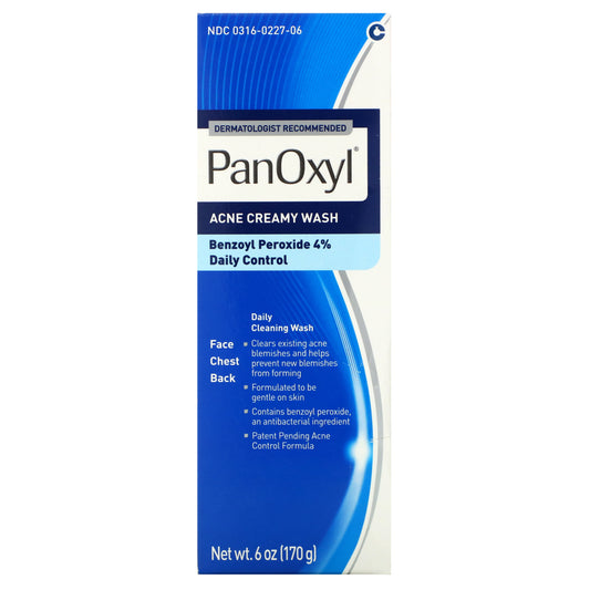 PanOxyl, Acne Creamy Wash, Benzoyl Peroxide 4% Daily Control (170 g)