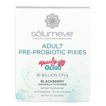 Solumeve, Adult Pre-Probiotic Pixies, Blackberry Flavor, 10 Billion Cfus, 0.11 Oz (3 G) Each