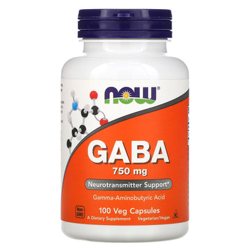 Now Foods, Gaba With Vitamin B-6, 750 Mg