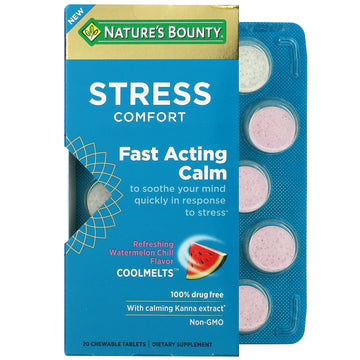 Nature'S Bounty, Stress Comfort Coolmelts, Fast Acting Calm, Refreshing Watermelon Chill