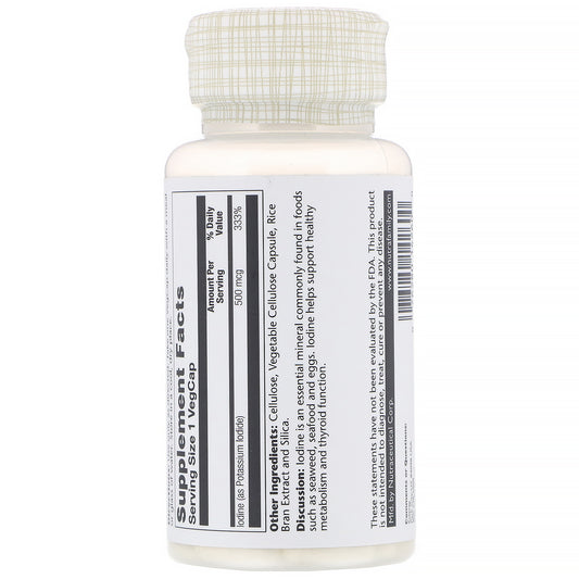 Solaray, Iodine From Potassium Iodide, 500 Mcg