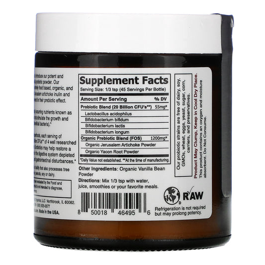 Sunbiotics, Potent Probiotics With Organic Prebiotics Powder, Vanilla