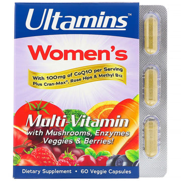Ultamins, Women'S Multivitamin With Coq10, Mushrooms, Enzymes, Veggies & Berries