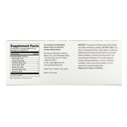 Hyleys Tea, Colon Cleanse, Assorted Tea Collection, Caffeine Free,Foil Envelope Tea Bags, 0.05 Oz (1.5 G) Each