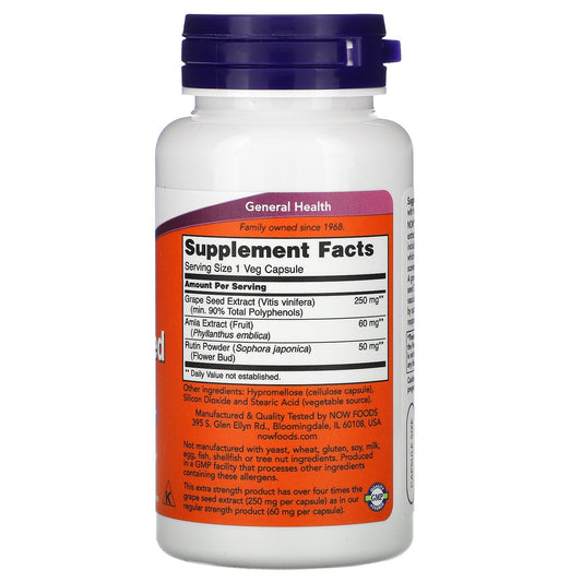 Now Foods, Extra Strength Grape Seed, 250 Mg Veg Capsules
