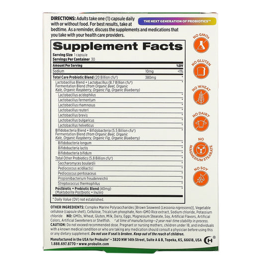 Probulin, Total Care Probiotic, 20 Billion Cfu Capsules