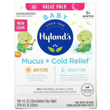 Hyland'S, Baby, Mucus + Cold Relief, Daytime & Nighttime Value Pack, 6+ Months