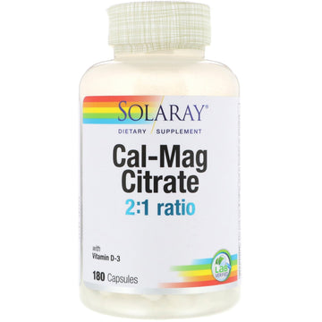 Solaray, Cal-Mag Citrate, 2:1 Ratio With Vitamin D-3