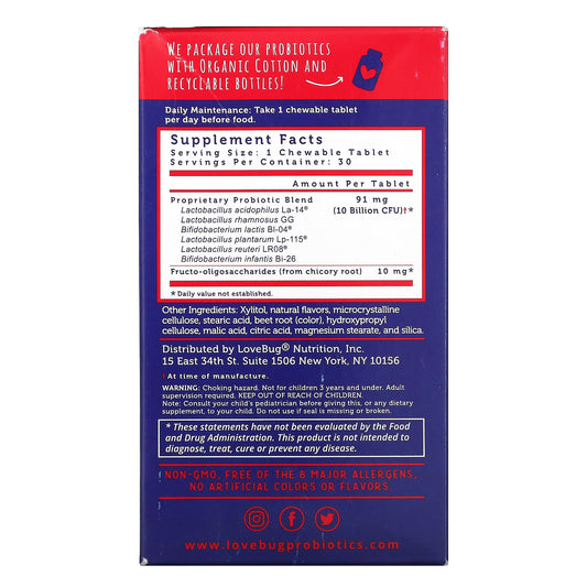 Lovebug Probiotics, Kids Probiotics, Delicious Berry, 10 Billion Cfu