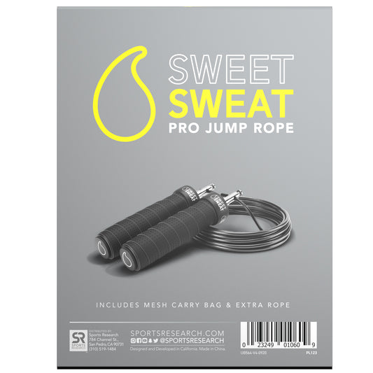 Sports Research, Sweet Sweat Pro Jump Rope, Black