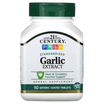 21St Century, Garlic Extract, Standardized, Enteric Coated Tablets