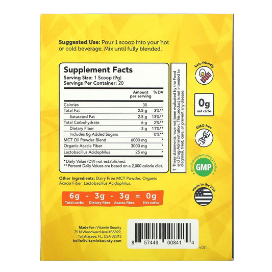Vitamin Bounty, Stay In Keto, Fractioned Mct Powder From Coconut