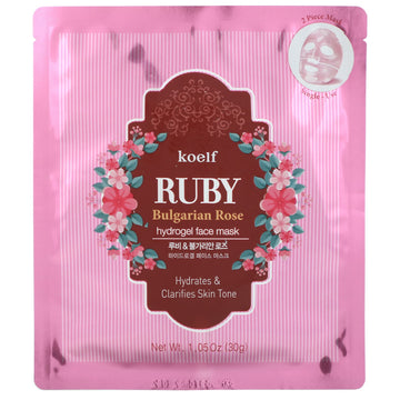 Koelf, Ruby Bulgarian Rose Hydrogel Beauty Face Mask Pack, 1.05 Oz (30 G) Each