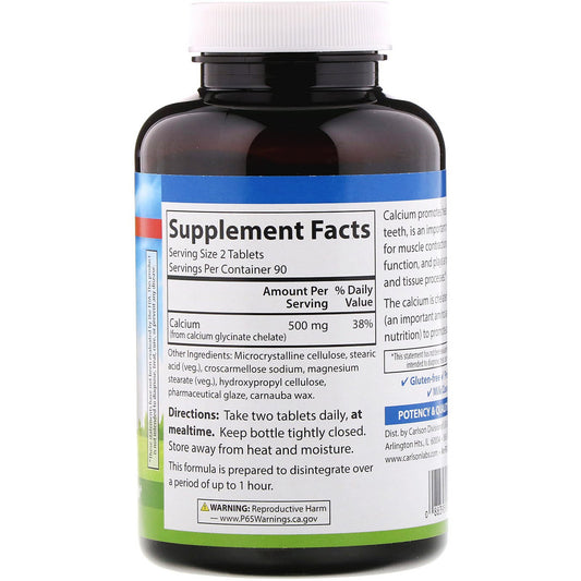 Carlson Labs, Chelated Calcium, 250 Mg