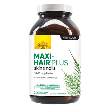 Maxi Hair Plus Biotin 240 Veg Caps By Country Life