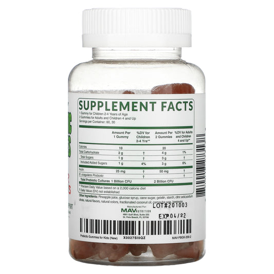 Mav Nutrition, Probiotic Gummies, For Kids, 1 Billion Cfu