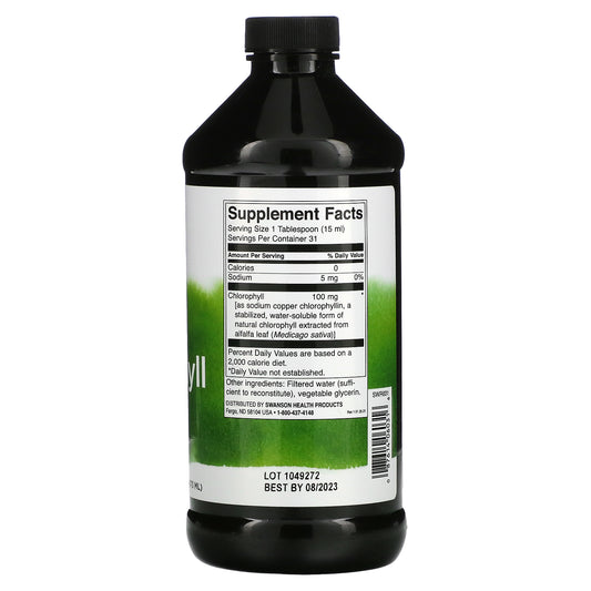 Swanson, Liquid Chlorophyll, 100 Mg (473 Ml)