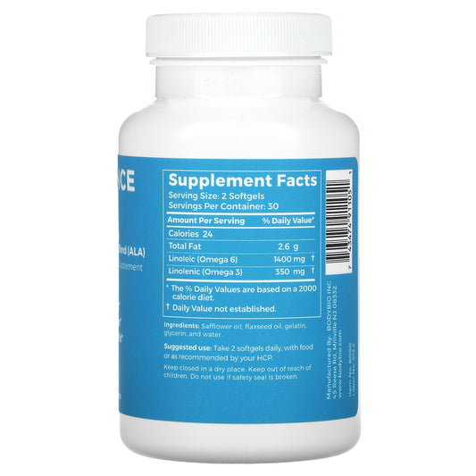 BodyBio, Balance Oil, Linoleic Acid (LA) & Linolenic Acid Blend (ALA), Non-GMO Softgels