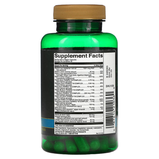 Swanson, Men'S Daily, Real Food Multi, Iron-Free,Veggie Capsules