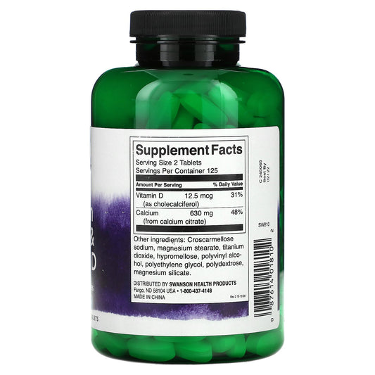 Swanson, Calcium Citrate & Vitamin D