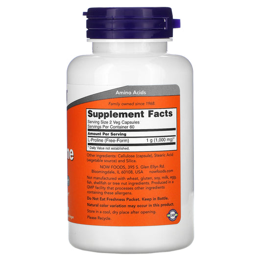Now Foods, L-Proline, 500 Mg