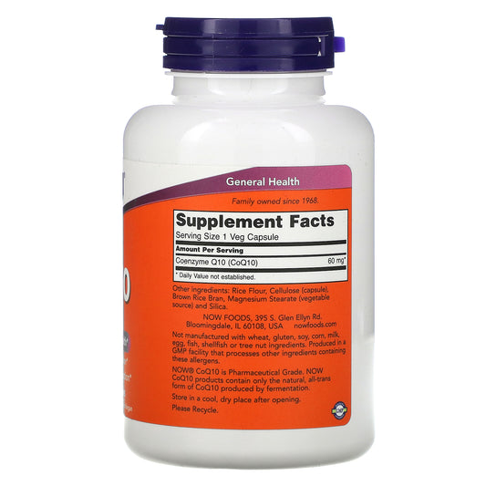 Now Foods, Coq10, 60 Mg Veg Capsules