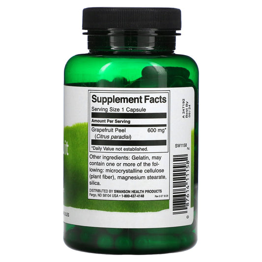 Swanson, Grapefruit Peel, 600 Mg Capsules