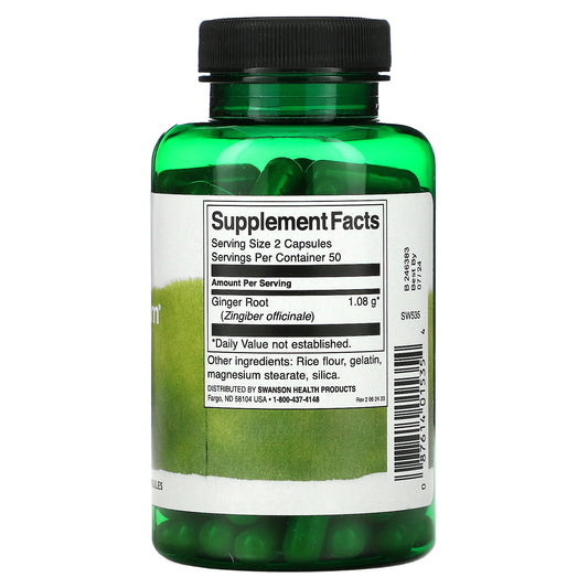 Swanson, Spectrum Ginger Root, 540 Mg, Capsules