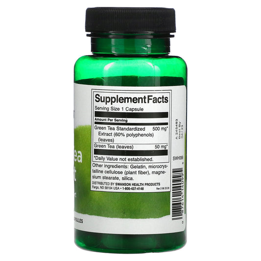 Swanson, Green Tea Extract, 500 Mg Capsules