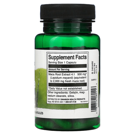 Swanson, Maca, 500 Mg,  Capsules