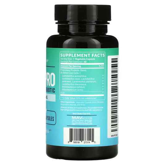 Mav Nutrition, Pre-Pro, Prebiotic + Probiotic Vegetable Capsules