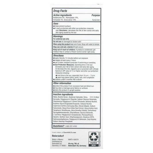 Eucerin, Age Defense, Lightweight Sunscreen Lotion For Face, SPF 50, Fragrance Free (75 ml)