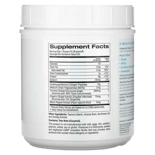 Solumeve, Hydrolyzed Collagen Peptides With Turmeric