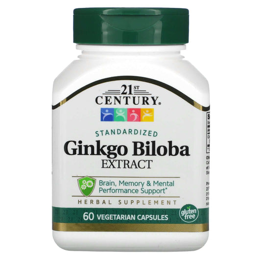 21St Century, Ginkgo Biloba Extract, Standardized, Vegetarian Capsules