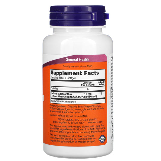 Now Foods, Astaxanthin, 10 Mg Softgels