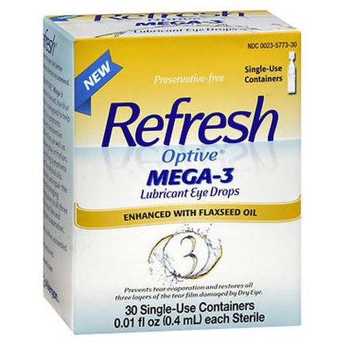 Refresh Optive Mega-3 Lubricant Eye Drops with Flaxseed Oil