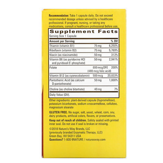 Nature'S Way, Fatigued To Fantastic!, Daily Energy B Complex, Veg Capsules