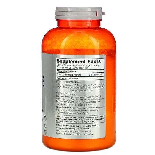 Now Foods, Sports, Beta-Alanine, Pure Powder