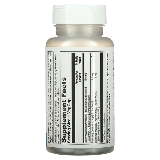Solaray, Once Daily Bilberry & Lutein, Vegcaps