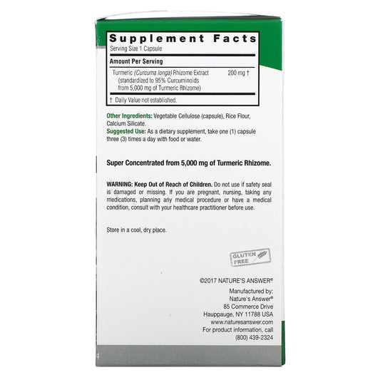 Nature'S Answer, Turmeric-3 Vegetarian Capsules