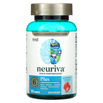 Schiff, Neuriva Brain Performance, Plus Vitamins B6, B12 And Folic Acid, Strawberry