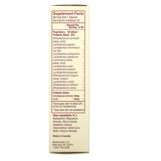 Bioschwartz, Goodbio, Women'S Daily Probiotic + Prebiotic, 75 Billion Cfu Delayed-Release Vegetarian Capsules