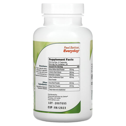 Zahler Inflame-X, Turmeric And More, Supports Healthy Inflammatory Response, 120 Capsules.