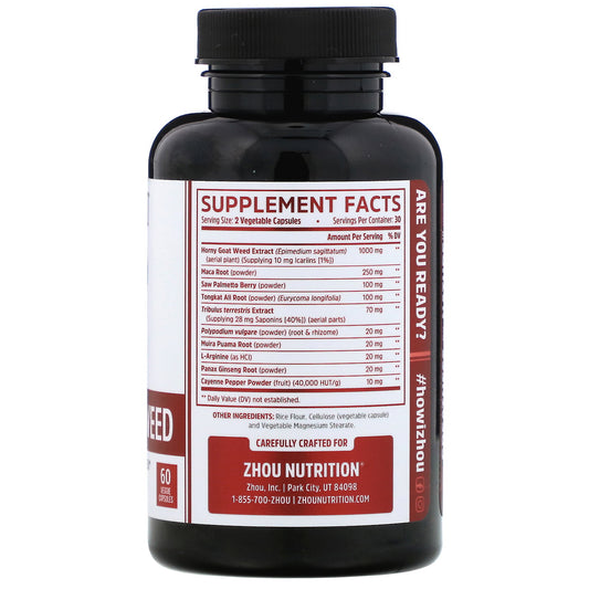 Zhou Nutrition, Horny Goat Weed, Sexual Energy Complex, Veggie Capsules