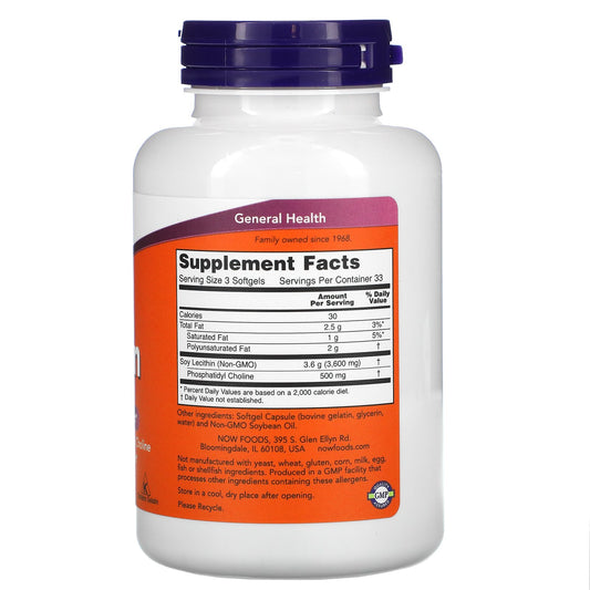 Now Foods, Lecithin, 1200 Mg Softgels