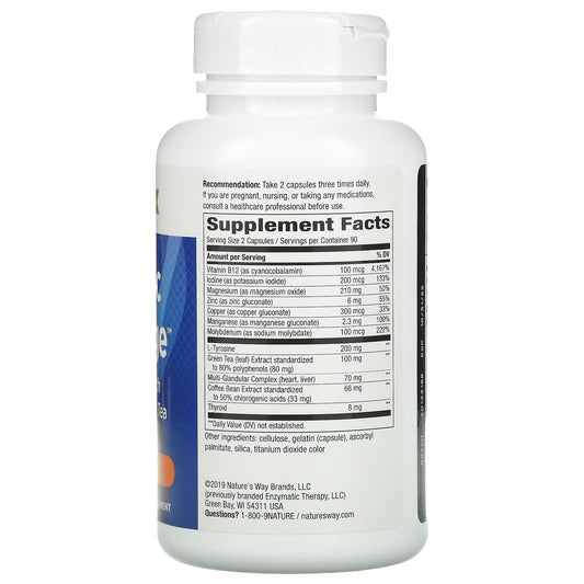 Nature'S Way, Metabolic Advantage, Thyroid Formula With Green Coffee & Green Tea, Metabolism Capsules