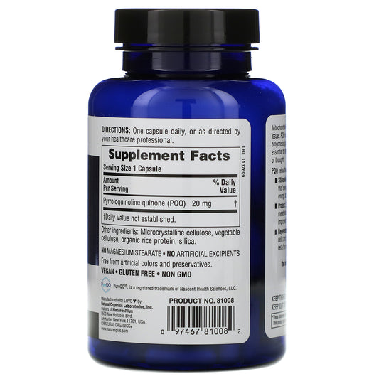 Nature'S Plus, Brainceutix, Pqq, 20 Mg Capsules