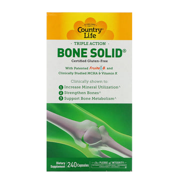Country Life Bone Solid - Bone Health Supplement With Microcrystalline Hydroxyapatite (Mcha), Calcium, Magnesium, Zinc, Vitamins K2 & D3 For Enhanced Bone Strength & Metabolism