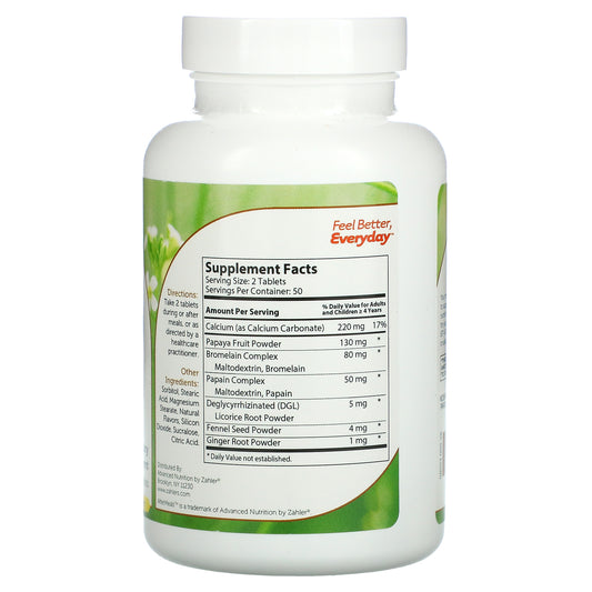 Zahler, Aftermeals, Fruit-Based Enzymes Chewable Tablets