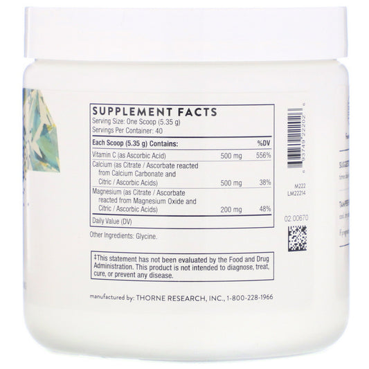 Thorne Research, Cal-Mag Citrate, Effervescent Powder (214 G)